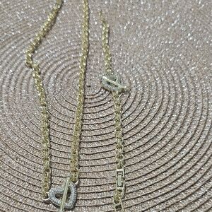 Gold Heart Bar Pendant Necklace - Women's Jewelry